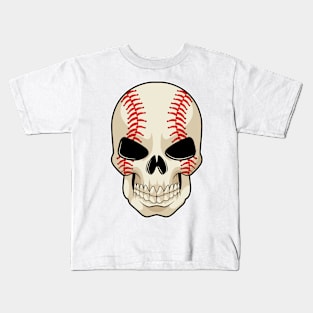 Skull Baseball Sports Kids T-Shirt